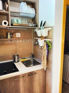 Kuchyň nebo kuchyňský kout v ubytování Dren Chalet Lux - Banjska stena