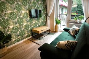 Televízia a/alebo spoločenská miestnosť v ubytovaní Apartamenty Willove Wzgórze