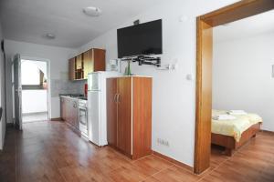 Kuchyň nebo kuchyňský kout v ubytování Apartmani Vila Caska