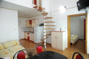 Kuchyň nebo kuchyňský kout v ubytování Apartmani Vila Caska