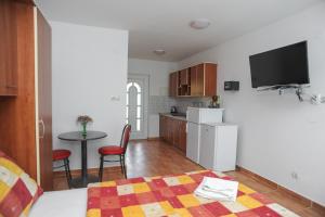 Kuchyň nebo kuchyňský kout v ubytování Apartmani Vila Caska