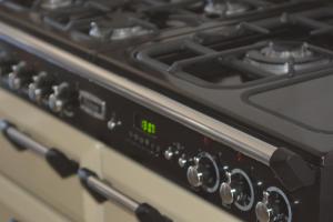 a close up of a stove top oven at Landhaus Schoener-Schalk in Longeville-sur-Mer