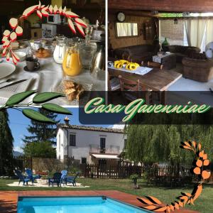 un collage di tre foto di una piscina di Casa Gavenniae a Nocciano