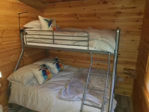 Postel nebo postele na pokoji v ubytování Cabin at Aithernie