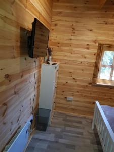 Kuchyň nebo kuchyňský kout v ubytování Cabin at Aithernie