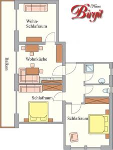 Půdorys ubytování Haus Birgit