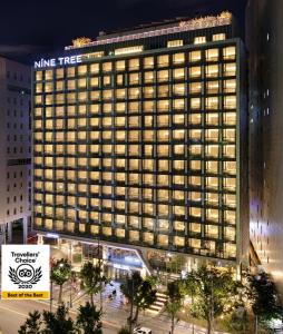 a rendering of a msg free hotel at night at Nine Tree Premier Hotel Myeongdong 2 in Seoul