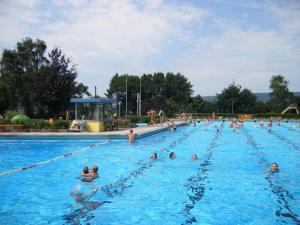 a group of people swimming in a swimming pool at Apartment24 in Lügde