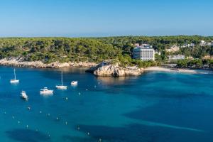an aerial view of a harbor with boats in the water at ARTIEM Audax - Adults Only in Cala Galdana
