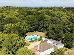 an aerial view of a house in the woods at The Eiders in Aylmerton
