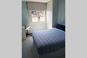 1 dormitorio con cama y ventana en Barcia 2, en Pontevedra