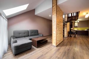 Kuchyň nebo kuchyňský kout v ubytování Aparthotel Na Mytniy
