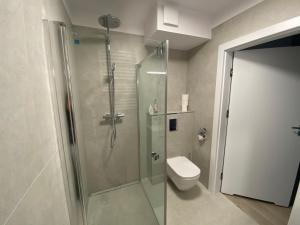 Koupelna v ubytování Rodzinny Apartament Platany Centrum + 20 fotografií