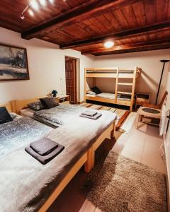 Postel nebo postele na pokoji v ubytování Lupshalte