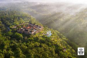 an aerial view of a resort in the middle of a forest at Padma Resort Ubud in Payangan