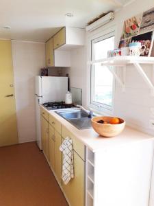 A kitchen or kitchenette at The PineForest Cabin