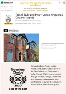 una captura de pantalla de un sitio web con un edificio en Alcuin Lodge Guest House, en York