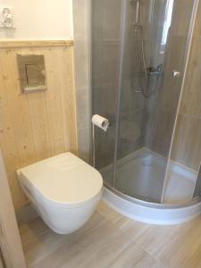 een badkamer met een toilet en een douche bij Villa Hillas in Reda
