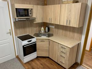 Kuchyňa alebo kuchynka v ubytovaní Apartmány u Michala