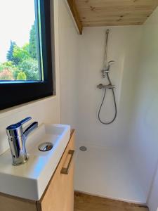 Koupelna v ubytování Tiny House Geierlay