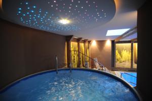 a large tub in a room with a star ceiling at Hotel Bergfrieden in Martello