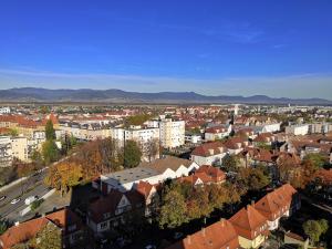 Vue générale sur Colmar ou vue de la ville depuis l'appartement