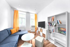 A seating area at PB Apartments