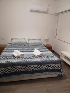バレンシアにあるApartamento Torresのベッドルーム1室(枕2つ付)