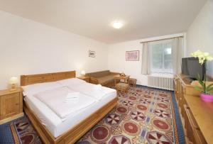 Postel nebo postele na pokoji v ubytování Hotel Tři Růže