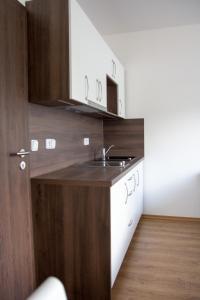 a kitchen with a sink and a counter at Apartmány ADH Dolní Morava in Dolní Morava