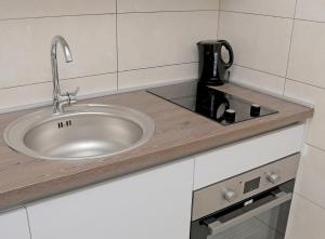 Kuchyň nebo kuchyňský kout v ubytování Kenova studio apartment