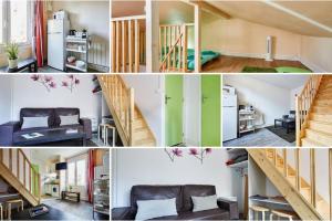a collage of photos of a house at Cosy Home - PantinSmile in Pantin