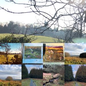 een collage van afbeeldingen van bomen en landschappen bij The Toll House in Newton Stewart