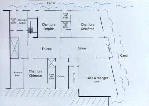 a black and white floor plan of a building at Charming large palazzo in center Venice for up to 9 people in Venice