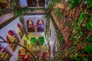 an overhead view of a hallway in a building at Riad Anabel in Marrakech