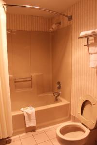 a bathroom with a tub and a toilet and a shower at Relax Inn Greeneville in Greeneville