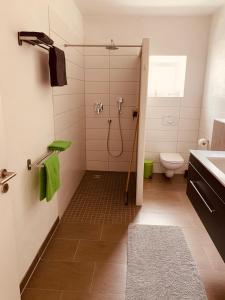 Salle de bains dans l'établissement Ferienwohnung Bad Camberg - Apartment 3 Hoelzer