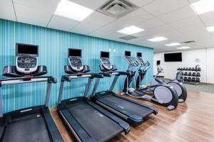 een fitnessruimte met verschillende loopbanden en loopbanden bij Holiday Inn Express & Suites Ozona, an IHG Hotel in Ozona