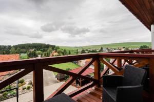 a view from the balcony of a house at Hotel Menhard in Vrbov