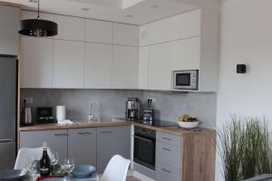 Kuchyňa alebo kuchynka v ubytovaní Apartament Wspólna19 (Centrum, garaż podziemny, klimatyzacja )