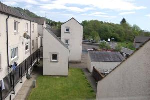 an aerial view of a group of buildings at Creag Mhor Self Catering Holiday Apartment in Aberfoyle