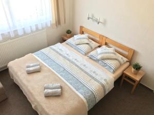 Letto o letti in una camera di Pension Crhan