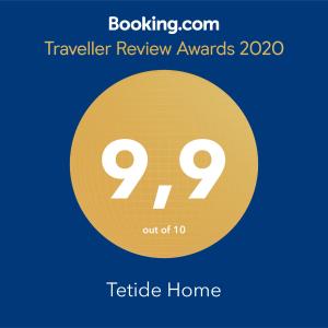 Certifikát, ocenenie alebo iný dokument vystavený v ubytovaní Tetide Home