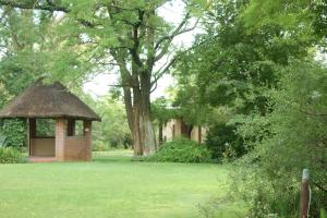 a gazebo in the middle of a yard with trees at The Willows Guesthouse in Bloemfontein
