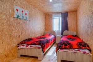 1 dormitorio con 2 camas individuales en una habitación en Guesthouse Elisabeth en Omalo