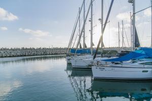 un grupo de veleros atracados en un puerto en Marina Apartments by Olala Homes, en Herzliya 22 fotos más