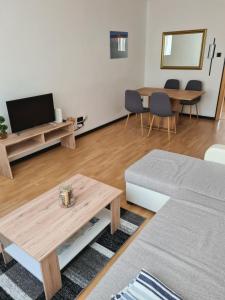 Televízia a/alebo spoločenská miestnosť v ubytovaní Sunny Apartment