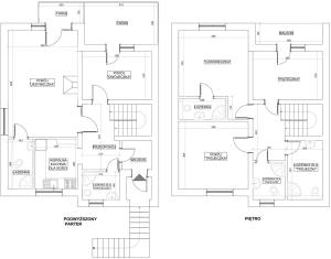 Načrt razporeditve prostorov v nastanitvi Biały Domek