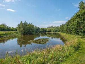 a pond in the middle of a field at 18 person holiday home in Gram in Gram