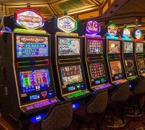 a bunch of slot machines in a casino at The Lodge at Cliff Castle Casino in Camp Verde